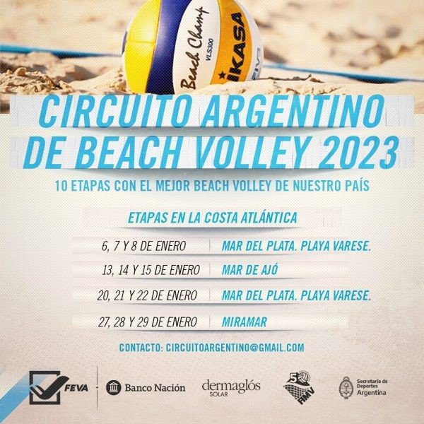 “CIRCUITO ARGENTINO DE BEACH VOLEY 2023” EN MIRAMAR
