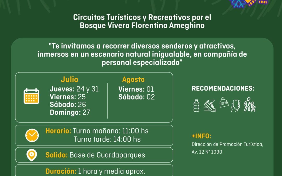 CIRCUITOS TURÍSTICOS Y RECREATIVOS POR EL BOSQUE VIVERO FLORENTINO AMEGHINO